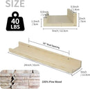 SAUMONIERES Picture Ledge Shelf Floating Book Shelves Set of 2 Wall Mounted Solid Wood for Bedroom Bathroom Living Room Kitchen, 24 Inch Natural by CozyNest Decor