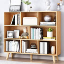 IOTXY Wooden Open Shelf Bookcase - 3-Tier Floor Standing Display Cabinet Rack with Legs, 8 Cubes Bookshelf, Pear Yellow by CozyNest Decor