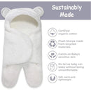Jam Naturals-Cute Bear Organic Newborn Swaddle Wrap- Gender Neutral Soft Baby Blanket (White, 3-6m) by TinyTreasures Baby Boutique