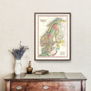 Vintage Map of Sweden & Norway 1836