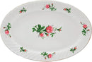 Lynns Paradise Vintage Rose 14-Inch Oval Platter, Set of 2, Pink; Heavy Duty; Chip Resistant; Lead and Cadmium Free; Freezer to Oven Safe up to 500°F by CozyNest Decor