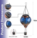 Hot Air Balloon Solar Lantern with Flickering Flame Hanging Solar Lanterns Outdoor Lights Waterproof Lanterns Decorative Garden Patio Yard Party Decor Blue by GreenHaven Gardens