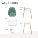 UPPAbaby Ciro High Chair/Sleek, Easy-to-Clean Design/Perfect-Fit Tray to Bring Baby to Table/Patent-Pending Harness/Dual-Position, 180-Degree Rotating Footrest/Emrick (Green/Rubberwood) by TinyTreasures Baby Boutique