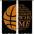 Basketball Blackout Curtains for Boy Girl Room Darkening Decor,Sport Theme and Motto Dark Background Bedroom Living Room Home Rod Pocket Thermal Insulated Window Curtain/Drapes Panel,55x63 Inch… by TinyTreasures Baby Boutique