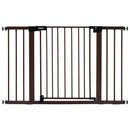 BABELIO Baby Gate with Black Wood Pattern, 29-48 Inch Auto Close Dog Gate for The House, Stairs and Doorways, Pressure Mounted Pet Gate with Door and Y Spindle Rods by TinyTreasures Baby Boutique