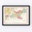 Vintage Map of Prussia 1836