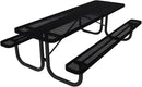 Coated Outdoor Furniture Heavy-Duty Portable Outdoor Picnic Table, Thermoplastic Coated Punched Steel Commercial-Grade Patio Dining Furniture Made in America (8ft Rectangular, Black) by GreenHaven Gardens
