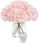 Tifuly Hydrangea Artificial Flowers -12 pcs Realistic Fake Hydrangea Silk Flowers with Stems Faux Hydrangea Flowers Heads for Office Home Party Wedding Centerpiece DIY Floral Decor (Pink) by CozyNest Decor