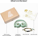 POGS Kids Wired Headphones | The Elephant 2 | Adjustable, Durable Headphones for Kids 3+ | Limited to 85 dB, Microphone | On-Ear | Music-Sharing Function Safe 3.5mm Audio Cable (3.2ft) (rGreen) by TinyTreasures Baby Boutique