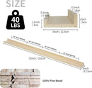 SAUMONIERES Picture Ledge Shelf Floating Book Shelves Set of 2 Wall Mounted Solid Wood for Bedroom Bathroom Living Room Kitchen, 72 Inch Natural by CozyNest Decor
