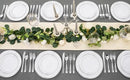 FLOWERCAT 60PCS Silver Plastic Plates - Heavy Duty White and Silver Plastic Plates Disposable - Include 30PCS 10.25inch Dinner Plates and 30PCS 7.5inch Dessert Plates for Wedding&New Year by CozyNest Decor