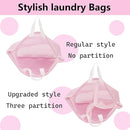 2 Pcs Special Zoning laundry bag for delicates with handles mesh laundry bags washing machine laundry totes travel storage and sorting bag (Pink2) by TinyTreasures Baby Boutique