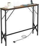 39.4" Console Table, Skinny Entryway Table with Fast-Charging Station, Narrow Long Sofa Table, Behind Slim Couch Table for Entrance, Hallway, Living Room Decor ST-BR100-1