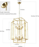 30" Farmhouse Gold Chandelier, 10-Light Foyer Lighting Fixtures, Lantern Tiered Pendant Light Fixtures, Metal Rustic High Ceiling Chandelier for Dining Room Entryway Staircase by CozyNest Decor