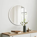 Fabuday White Round Mirror 28 Inch - Big Circle Mirror for Bathroom, Living Room, Hallway, Entryway, Matte Aluminum Frame Circular Mirrors for Wall Decor by CozyNest Decor