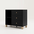 Storkcraft California 3 Drawer Combo Dresser (Black with Driftwood) – GREENGUARD Gold Certified, Interlocking Drawer System, Pre-Installed Drawer Tracks for Easier Assembly, Spacious Cabinet by TinyTreasures Baby Boutique