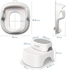 Maliton Baby Potty Training Seat with Step Stool, Toddler Toilet Seat for Boys Girls, Anti-Slip Toddler Stool for Bathroom, Kitchen, Toilet Potty Training Set(One Potty Seat+Two Step Stool for Kids) by TinyTreasures Baby Boutique