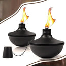 2-Pack Upgraded Tabletop Torches, 24 oz Citronella Torch Lights, Refillable Torch with Wicks, Covers, and Funnel Included - Ideal for Garden, Patio, Deck, Yard, Party, Landscape