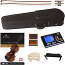 Cecilio 1/4 Violin Solidwood Violin with D'Addario Prelude Strings, Bow, Rosin, Tuner, Shoulder Rest & Lesson Book – Ideal for Beginners by TinyTreasures Baby Boutique