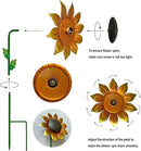 WAIU Metal Sunflower Flower Garden Stakes, Wind Catcher Spinner Garden Stakes, Garden Windmill Stakes Outdoor Wind Catchers, Yard Decor Stakes, Set of 3 by CozyNest Decor