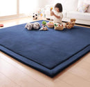 Loartee Nursery Rug - Coral Velvet Crawling Rugs & Area Rugs (6'8"x9'8", Dark Blue) for Toddler Children's Play & Yoga Mat by TinyTreasures Baby Boutique