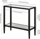 Henn&Hart 24" Wide Rectangular Side Table with Glass Shelf in Blackened Bronze, Table for Living Room, Bedroom by CozyNest Decor