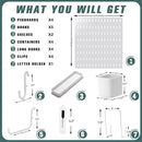 Pegboard Combination Kit, 25.2" x 25.2" Wall Mounted Storage Set with 4 Pegboards & 20 Accessories Hanging, Peg Boards Organizer by CozyNest Decor