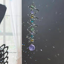 FONMY Gazing Ball Spiral Tail -Decorative Wind Spinner Sun Catcher Rainbow Maker Double-Spiral W/Purple Crystal Ball and Chain Crystals for Indoor Outdoor Garden Decoration -14 inch Height by GreenHaven Gardens