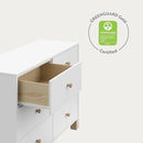 Storkcraft California 6-Drawer Double Dresser (White with Driftwood) - GREENGUARD Gold Certified, Interlocking Drawer System, Dresser Drawer Organizer for Kids Bedroom by TinyTreasures Baby Boutique