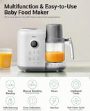 Bear Baby Food Maker with Two Layer Steam Baskets, Multifunction Baby Food Processor Steamer Puree Blender, Baby Food Mill with Bottle Warming Sterili-zing Auto Cleaning Function, BPA-Free, White by TinyTreasures Baby Boutique