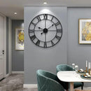 LEIKE Large Modern Wall Clocks,24" Gold Metal,Rustic,Round,Silent Non Ticking,Battery Operated Roman Numerals Clock for Living Room/Bedroom/Kitchen Wall Decor-(Gold, 60cm) by CozyNest Decor