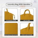 LFH Home Cotton Canvas Large Laundry Bag with Handle, Heavy Duty Drawstring Closure Washable Laundry Bags, School Travel, Home, Hotel, College Dorm, Organizer Sack, Toys Clothes 24x36-Yellow by TinyTreasures Baby Boutique