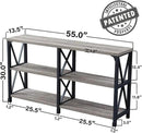 LVB Rustic Sofa Table, Farmhouse Console Table for Living Room, Hallway entryway Table with Storage, Entry Table for Foyer, Light Grey Oak, 55 Inch by CozyNest Decor
