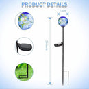 Solar Lights Outdoor Decorative Solar Outdoor Decorative Glass Ball Stakes Waterproof Garden Stake Glass LED Garden Globe Lights for Pathway Yard Lawn Decoration Blue by CozyNest Decor