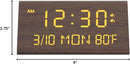 Kogonee Wooden Digital Alarm Clock, 0-100% Dimmer, 2 Alarm Settings, Weekday/Everyday Mode, 9 Mins Snooze, 12/24H, Temperature and Date Display for Office, Travel, Bedroom Alarm Clock (Brown) by CozyNest Decor