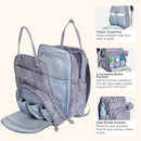 BabbleRoo Diaper Bag Backpack - Baby Essentials, Travel Essentials Baby Bag with Changing Pad, Stroller Straps & Pacifier Case - Unisex, Gray Swirls by TinyTreasures Baby Boutique