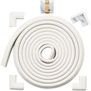 Roving Cove HeftyFit Edge Corner Protector Baby Proofing (Large 15ft Edge 4 Corners), Heavy-Duty, Soft NBR Rubber Foam, Furniture Fireplace Safety Bumper Guard, 3M Adhesive, Oyster White (Off White) by TinyTreasures Baby Boutique