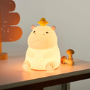 ATSUI Hippo Night Light, LED Squishy Novelty Animal Lamp, Food Grade Silicone, 2 Level Dimmable, Nursery Nightlight for Desk Decor, Funny Gifts Stuff for Boys Girls Baby, White Elephant Gifts by TinyTreasures Baby Boutique