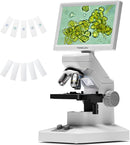 TOMLOV DM301 Max Microscope for Kids Students Adults with X-Y Stage, Digital Microscope Camera with 7" Screen, USB & HDMI Output, Wireless Biological Lab Scope for School Home Education with Slides by TinyTreasures Baby Boutique