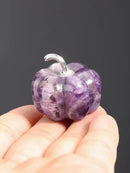 Jovivi Amethyst Crystal Pumpkin Figurine, 1.2" Mini Carved Gemstone Pumpkin Statue Decor Healing Stones Decorative Ornaments for Fall Harvest Thanksgiving Halloween Decorations Home Decor by CozyNest Decor