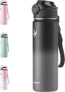 Enerbone 24 oz Insulated Water Bottle, Stainless Steel Bottle with Carrying Strap, Double-Wall Vacuum Insulation Design, Leakproof Sports Bottle with Straw, Keep Drinks Cold or Hot for Hours by CozyNest Decor