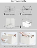 StorageWorks Storage Bins, Fabric Storage Bins for Shelves, Storage Baskets with Metal Frame, Closet Baskets and Bins with Handles, Beige, 2-Pack by CozyNest Decor