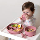 SAMiGO Silicone Baby Feeding Set, Baby Led Weaning Supplies, Suction Bowl Plate Bib Cup Self Feeding Spoons, Solid Food Eating Essentials, First Stage Utensils, 6+ Months by TinyTreasures Baby Boutique