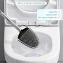 Sellemer Toilet Brush and Holder Set - Flexible Toilet Bowl Brush Head with Silicone Bristles, Compact Size for Storage and Organization, Ventilation Slots Base (1 Pack, Black) by CozyNest Decor
