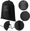 2 Pcs Travel Laundry Bag Washable Dirty Clothes Bag with Drawstring and Zipper for Suitcase, 22 x 18 Inch (Black,Classic) by TinyTreasures Baby Boutique