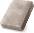 PrinceDeco Stretch Velvet Couch Cushion Cover,Soft Fitted Cushion Slipcover for Arm Chair Sofa Cushion Furniture Protector Seat Cushion Sofa Cover Width Up to 29.5", Oatmeal by CozyNest Decor