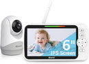 Upgrade Video Baby Monitor with Camera and Audio 6" Large Screen, 35-Hrs Battery, No WiFi Baby Monitor, Remote Pan/Tilt/Zoom Camera, 2-Way Talk, Night Vision, Temperature, 1000ft Range by TinyTreasures Baby Boutique