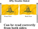 Jayus 340D Embroidered Gadsden Snake Flag 3x5 Outdoor- 2Ply Double Sided Nylon Dont Tread On Me Garden Flags Banners- Libertarian Garden Flag with Vivid Powerful Snake by GreenHaven Gardens