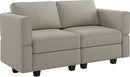 Belffin Modular Loveseat Sofa Couch with Storage Seats Velvet 2 Seater Love Seats for Small Spaces Grey by CozyNest Decor