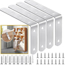 Furniture Anchors (4 Packs) Anti Tip Furniture Anchors for Baby Pet Proofing,Furniture Wall Anchor Furniture Dresser Bookshelf Falling Prevention Device for Children (Silver) by TinyTreasures Baby Boutique